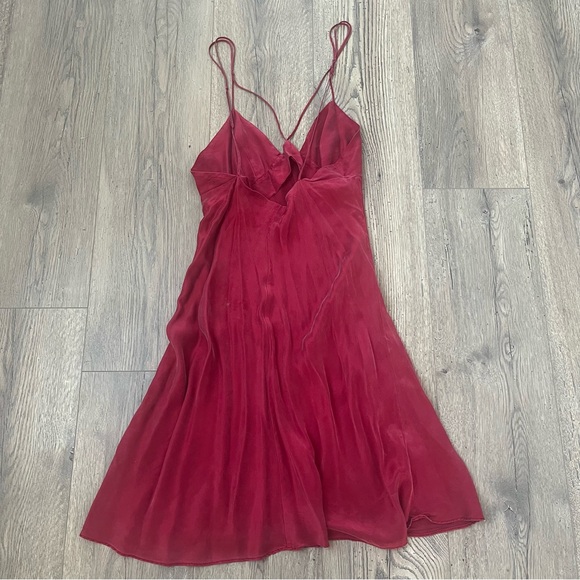 Vintage Victoria Secret Silk Red Slip Dress Spaghetti Straps Nightgown Sexy Soft - Picture 7 of 7